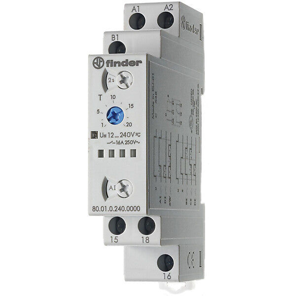 Finder Multifunktions-Zeitrelais 12-240V AC/DC,1W,16A 80.01.0.240.0000